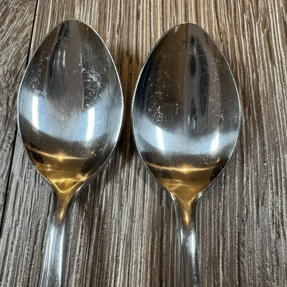 Continental Silver CSS9 Flat Bamboo Handle Glossy Flatware Japan Iced Tea Spoons